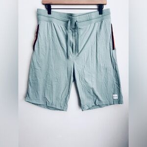 Paul Smith Shorts Men Green Sea Foam Color Sweats Athletic striped trim XL